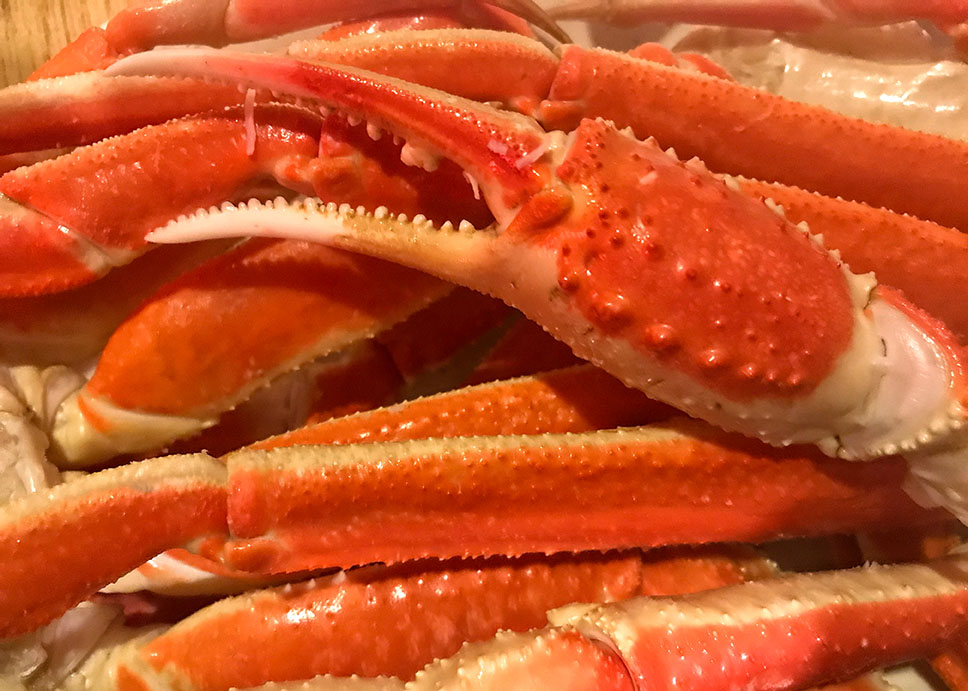 Steamed snow crab legs